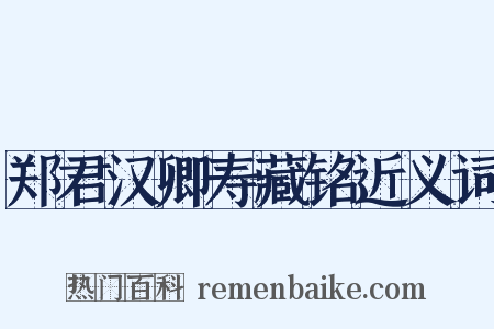郑君汉卿寿藏铭近义词是什么意思的图片